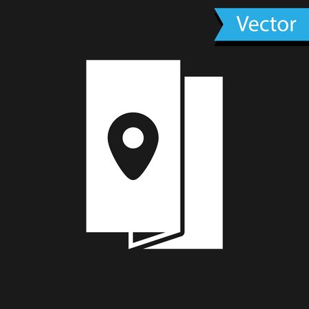 White Cover book travel guide icon isolated on black background. Vector Illustrationのイラスト素材