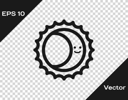 Grey Eclipse of the sun icon isolated on transparent background. Total sonar eclipse. Vector Illustrationのイラスト素材