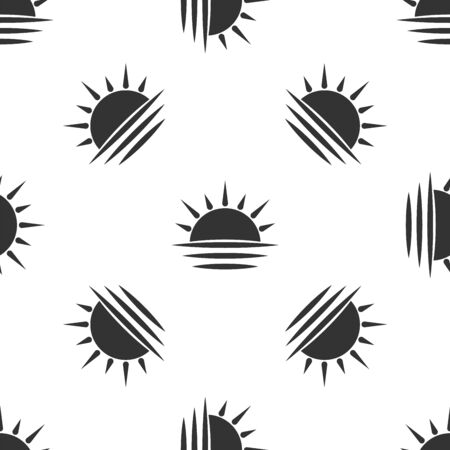 Grey Sunset icon isolated seamless pattern on white background. Vector Illustrationのイラスト素材