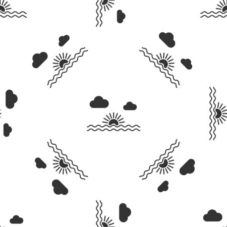 Grey Sunset icon isolated seamless pattern on white background. Vector Illustrationのイラスト素材