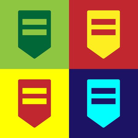 Color Chevron icon isolated on color background. Military badge sign. Vector Illustrationのイラスト素材