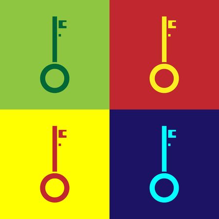 Color Pirate key icon isolated on color background. Vector Illustrationのイラスト素材