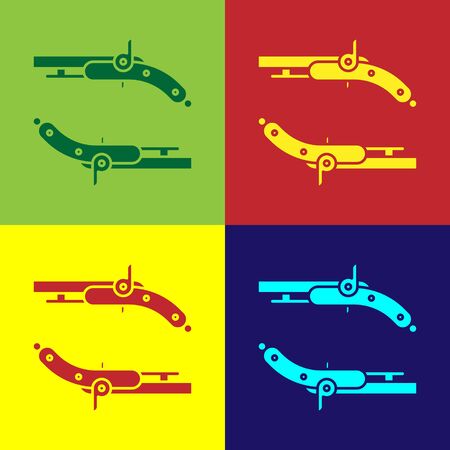 Color Vintage pistols icon isolated on color background. Ancient weapon. Vector Illustrationのイラスト素材