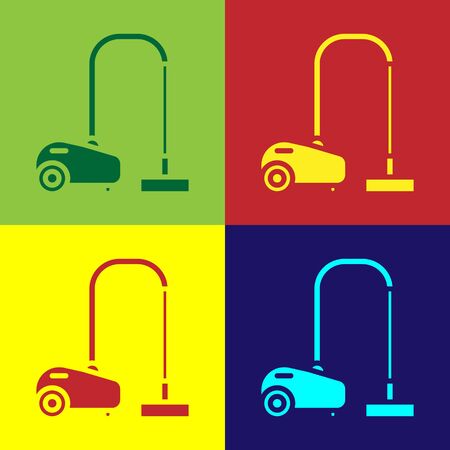 Color Vacuum cleaner icon isolated on color background. Vector Illustrationのイラスト素材