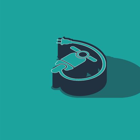 Isometric Electric scooter icon isolated on green background. Vector Illustrationのイラスト素材