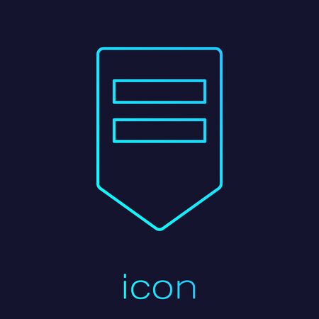 Turquoise line Chevron icon isolated on blue background. Military badge sign.  Vector Illustrationのイラスト素材