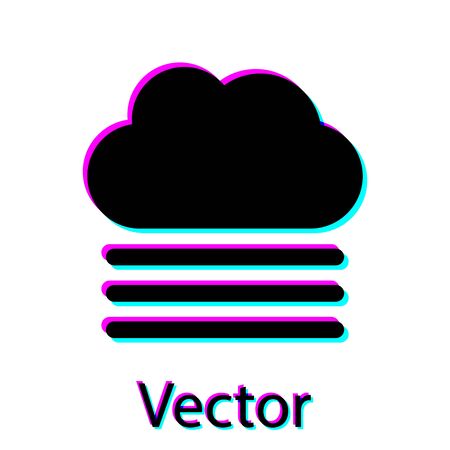 Black Fog and cloud icon isolated on white background. Vector Illustrationのイラスト素材