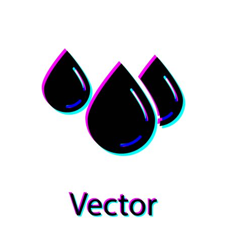 Black Water drop icon isolated on white background. Vector Illustrationのイラスト素材