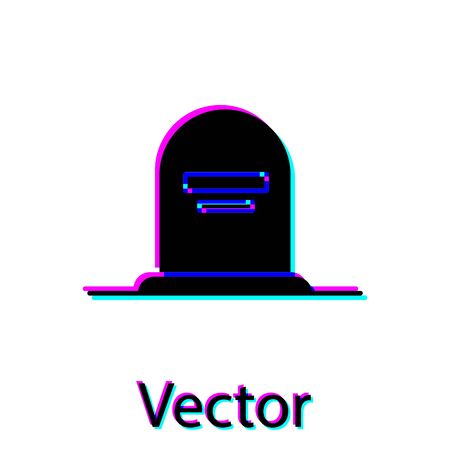 Black Tombstone with RIP written on it icon isolated on white background. Grave icon. Vector Illustrationのイラスト素材