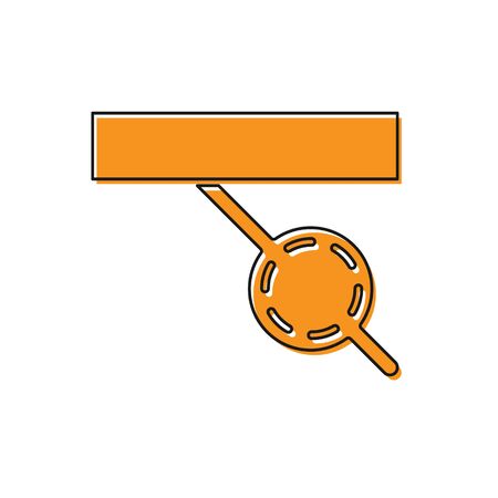 Orange Pirate eye patch icon isolated on white background. Pirate accessory. Vector Illustrationのイラスト素材