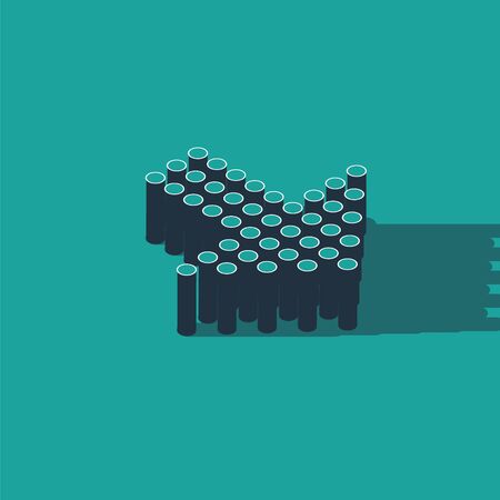 Isometric Dots arrow icon isolated on green background. Halftone arrow. Dotted arrow sign. Vector Illustrationのイラスト素材