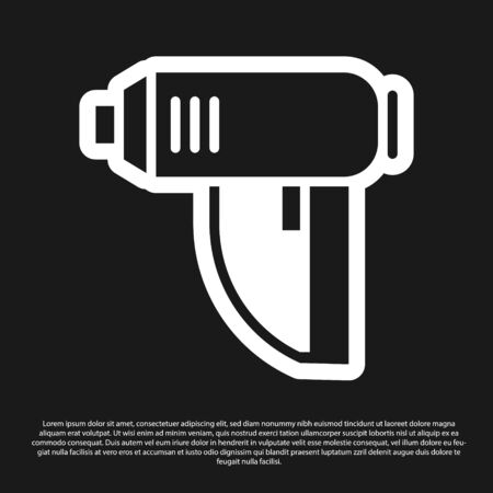 Black Electric industrial dryer icon isolated on black background. Vector Illustrationのイラスト素材