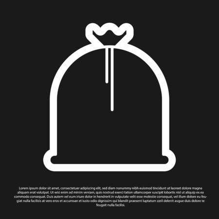 Black Pirate sack icon isolated on black background. Vector Illustrationのイラスト素材