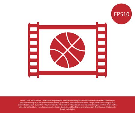 Red Basketball game video icon isolated on white background. Vector Illustrationのイラスト素材