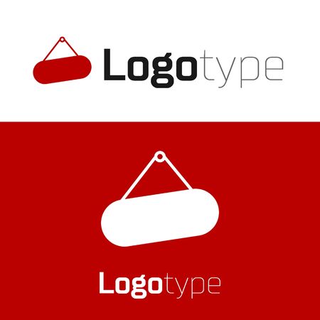 Red Signboard hanging icon isolated on white background. Suitable for advertisements bar, cafe, pub, restaurant.のイラスト素材