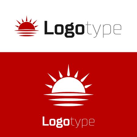 Red Sunset icon isolated on white background.のイラスト素材