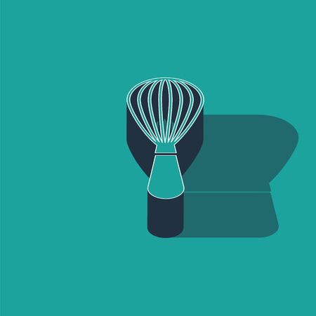 Isometric Kitchen whisk icon isolated on green background. Cooking utensil, egg beater. Cutlery sign. Food mix symbol.  Vector Illustrationのイラスト素材