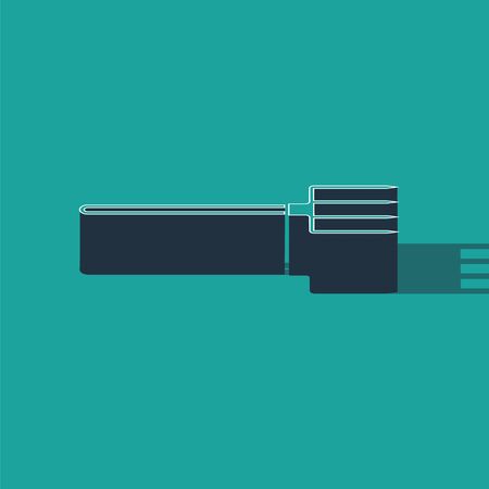 Isometric Garden pitchfork icon isolated on green background. Garden fork sign. Tool for horticulture, agriculture, farming. Vector Illustrationのイラスト素材