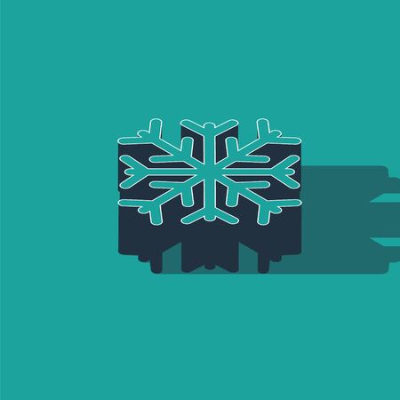 Isometric Snowflake icon isolated on green background. Vector Illustrationのイラスト素材