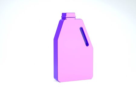 Purple Household chemicals blank plastic bottle icon isolated on white background. Liquid detergent or soap, stain remover, laundry bleach. 3d illustration 3D renderの写真素材