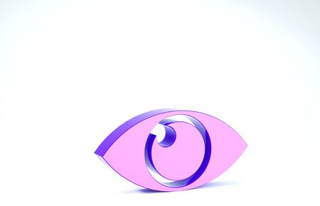 Purple Eye icon isolated on white background. 3d illustration 3D renderの写真素材
