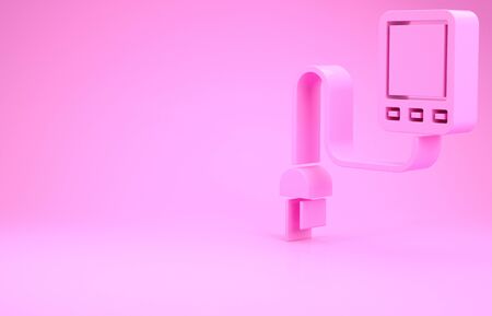 Pink Sensor icon isolated on pink background. Minimalism concept. 3d illustration 3D renderの写真素材