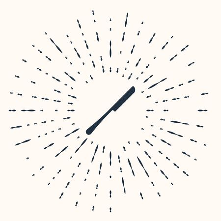 Grey Knife icon isolated on beige background. Cutlery symbol. Abstract circle random dots. Vector Illustrationのイラスト素材