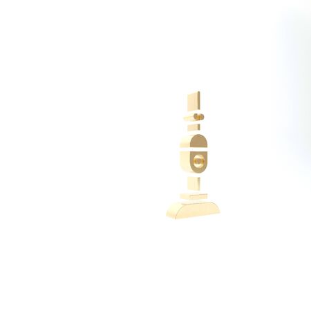 Gold Vacuum cleaner icon isolated on white background. 3d illustration 3D renderの写真素材