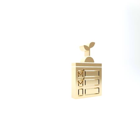 Gold Smart farming technology - timer farm automation system in app icon isolated on white background. 3d illustration 3D renderの写真素材