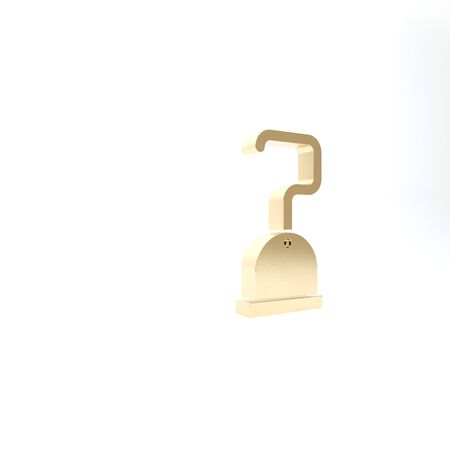 Gold Pirate hook icon isolated on white background. 3d illustration 3D renderの写真素材