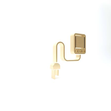 Gold Sensor icon isolated on white background. 3d illustration 3D renderの写真素材