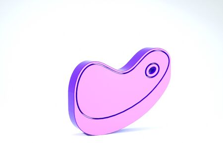 Purple Steak meat icon isolated on white background. 3d illustration 3D renderの写真素材