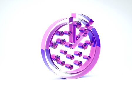 Purple Pizza icon isolated on white background. 3d illustration 3D renderの写真素材