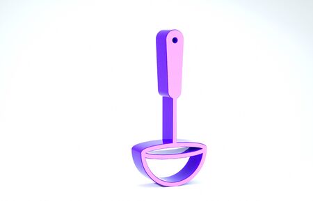 Purple Kitchen ladle icon isolated on white background. Cooking utensil. Cutlery spoon sign. 3d illustration 3D renderの写真素材