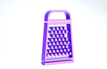 Purple Grater icon isolated on white background. Kitchen symbol. Cooking utensil. Cutlery sign. 3d illustration 3D renderの写真素材