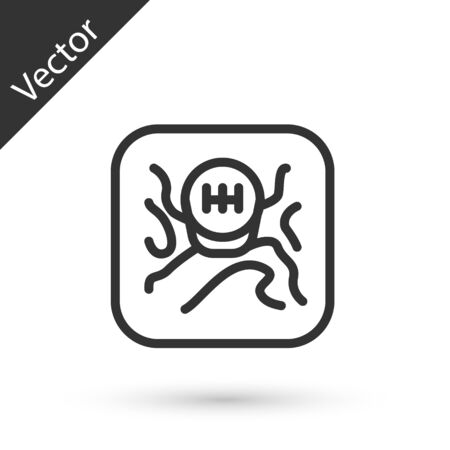 Grey line Gear shifter icon isolated on white background. Transmission icon. Vector Illustrationのイラスト素材