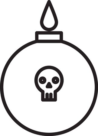 Black line Bomb ready to explode icon isolated on white background. Vector Illustrationのイラスト素材