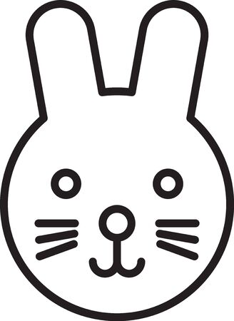 Black line Rabbit zodiac sign icon isolated on white background. Astrological horoscope collection. Vector Illustrationのイラスト素材
