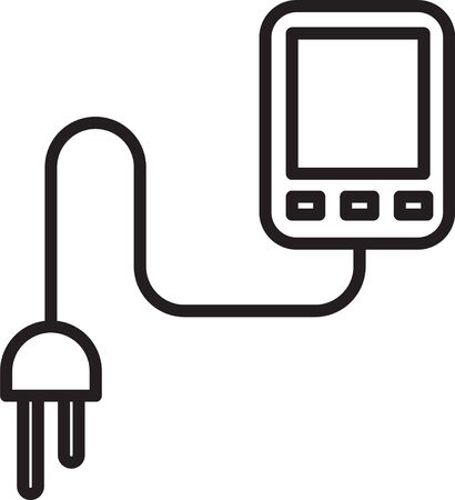 Black line Sensor icon isolated on white background. Vector Illustrationのイラスト素材