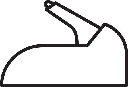 Black line Car handbrake icon isolated on white background. Parking brake lever. Vector Illustrationのイラスト素材