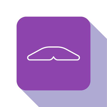 White line Homemade pie icon isolated on white background. Purple square button. Vector Illustrationのイラスト素材
