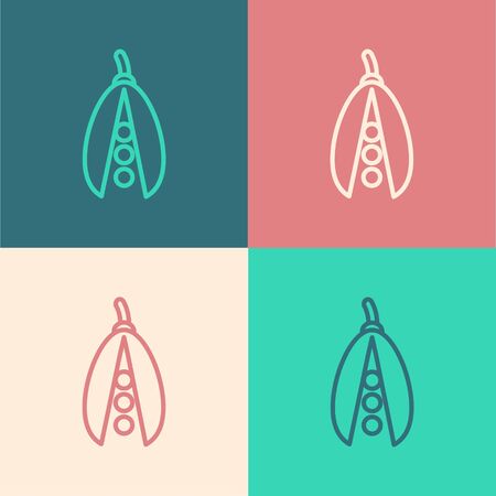 Color line Kidney beans icon isolated on color background. Vector Illustrationのイラスト素材