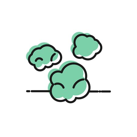 Black line Dust icon isolated on white background. Vector Illustrationのイラスト素材