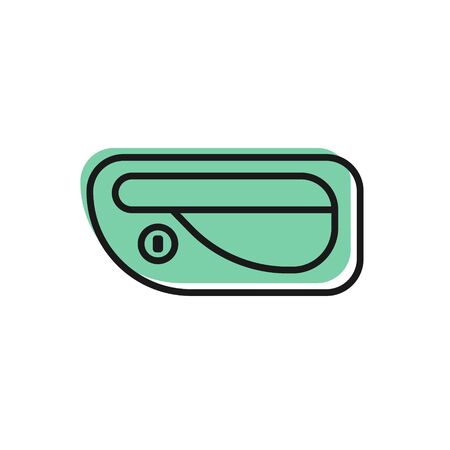 Black line Car door handle icon isolated on white background. Vector Illustrationのイラスト素材