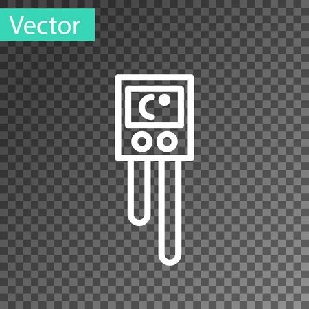 White line Temperature and humidity sensor icon isolated on transparent background. Vector Illustrationのイラスト素材