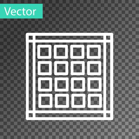 White line Checkered napkin icon isolated on transparent background. Vector Illustrationのイラスト素材