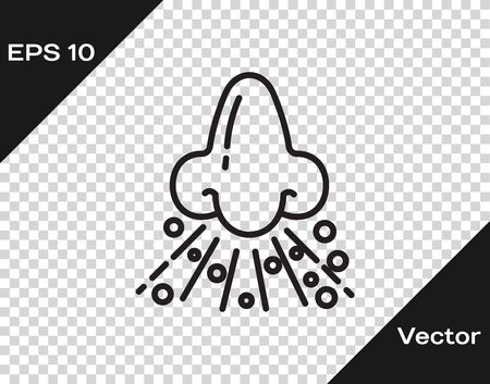Black Line Runny Nose Icon Isolated On Transparent Background Rhinitis Symptoms Treatment Nose And Sneezing Nasal Diseases Vector Illustration Royalty Free Vector Graphics
