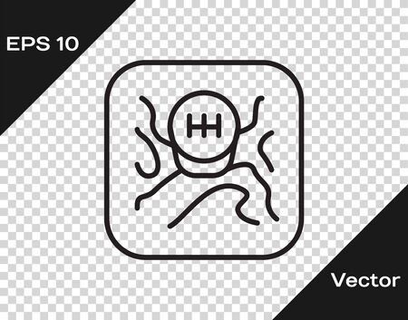 Black line Gear shifter icon isolated on transparent background. Transmission icon. Vector Illustrationのイラスト素材