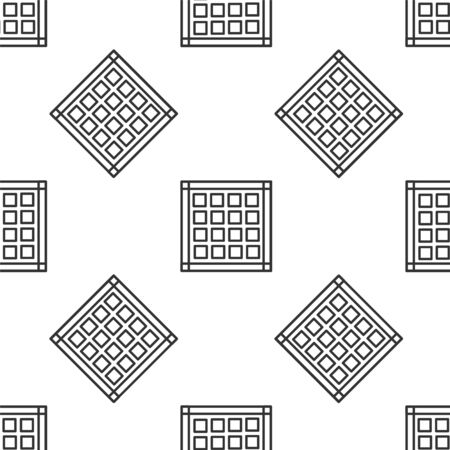 Grey line Checkered napkin icon isolated seamless pattern on white background. Vector Illustrationのイラスト素材