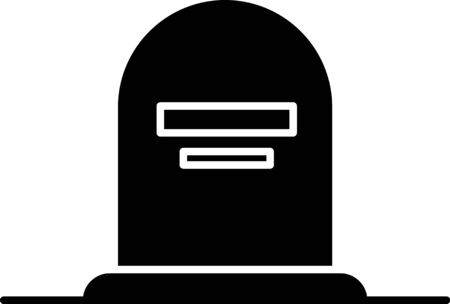 Black Tombstone with RIP written on it icon isolated on white background. Grave icon. Vector Illustrationのイラスト素材